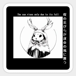Cute Fanged Bunny / Jackalope Sticker